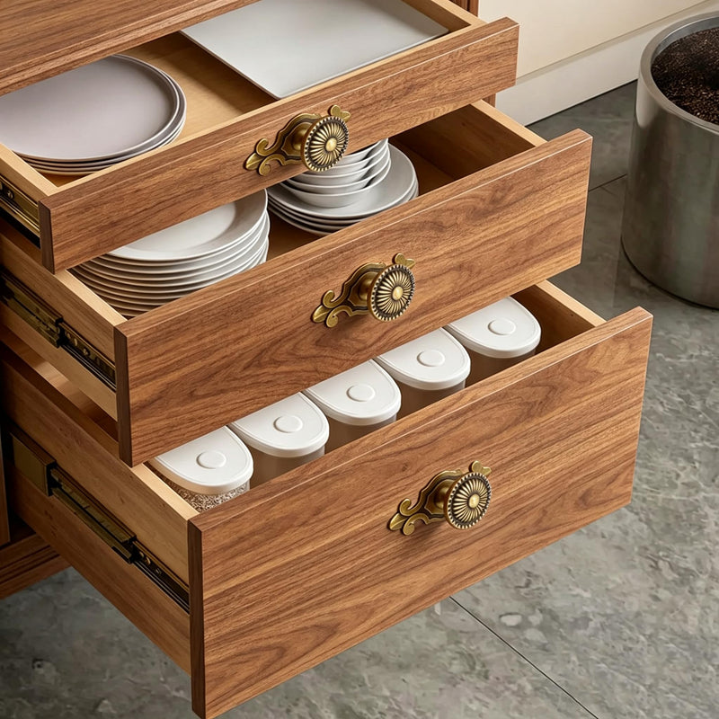 Brass Cabinet Knobs, Vintage Retro Mushroom Drawer Knobs with Backplate, Dresser Pull Handles for Kitchen/Cupboard/Wardrobe/Cabinet (Gold, 8 Pieces) Brass-backplate