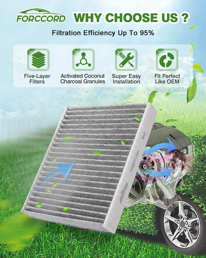1 Pack Cabin Air Filter and 1 Pack Engine Air Filter fit for 19-26 Subaru Ascent 2.4L/18-22 Subaru Crosstrek 2.0L/21-22 Subaru Crosstrek 2.5L 72880FL00A 16546AA16A Replacement Accessories 72880FL00A&16546AA16A