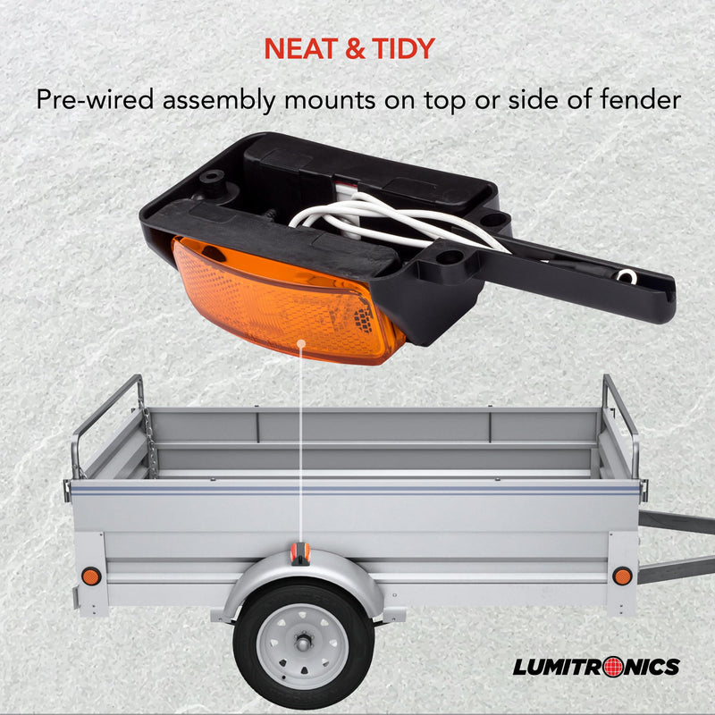 Lumitronics Pre-Wired Fender Clearance Trailer Lights Assembly (Amber/Red) - Left and Right Left & Right