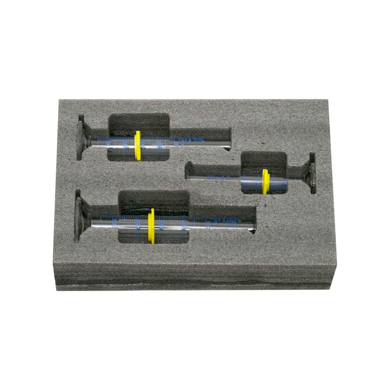 EISCO Premium Graduated Cylinder Set - 10mL, 25mL & 50mL - ASTM, Class A - Protective Collars, Hexagonal Base - Blue Graduations - Borosilicate 3.3 Glass