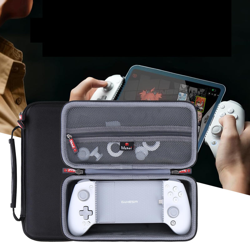 Mchoi Hard Carrying Case for GameSir G8 Plus MFi / G8 Plus / G8+ Mobile Game Controller, Shockproof EVA Travel Organizer with Zipper & Wrist Strap