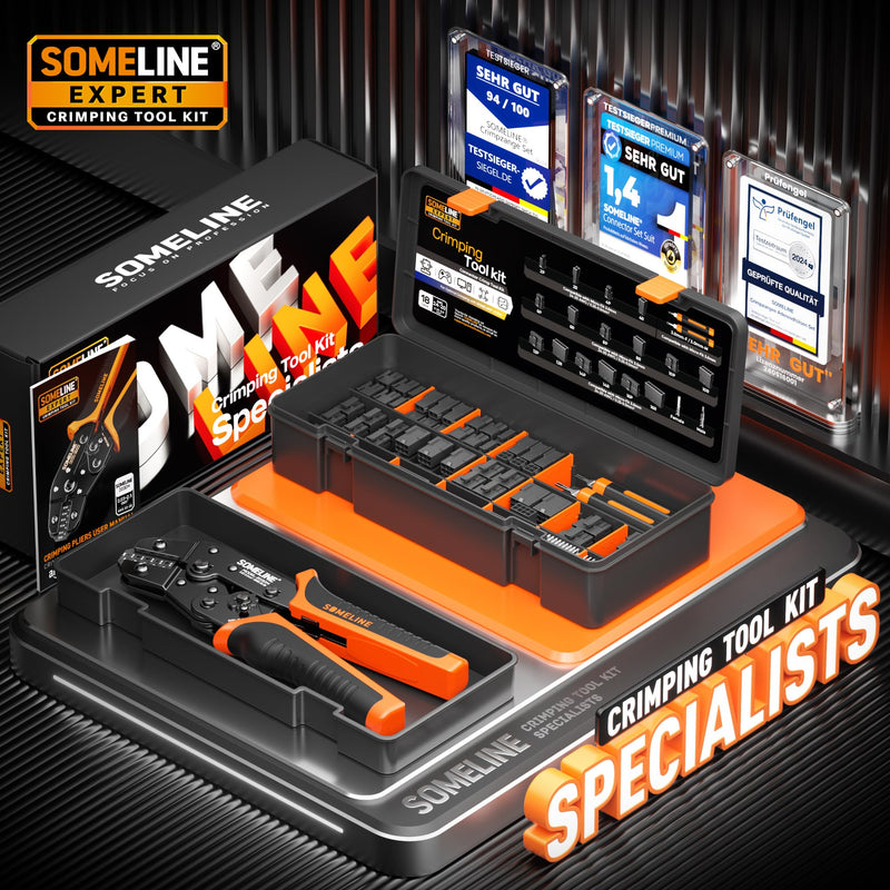 SOMELINE Micro-Fit 3.0 Connector Crimping Tool Kit, 2-16 Pin Dual Row Male & Female Housings, 28-18 AWG Terminal, 2 Pin Extractors & 32-20 AWG Crimper, Compatible with Molex, for PC, 3D Printers & DIY Micro-Fit 3.0mm Pitch