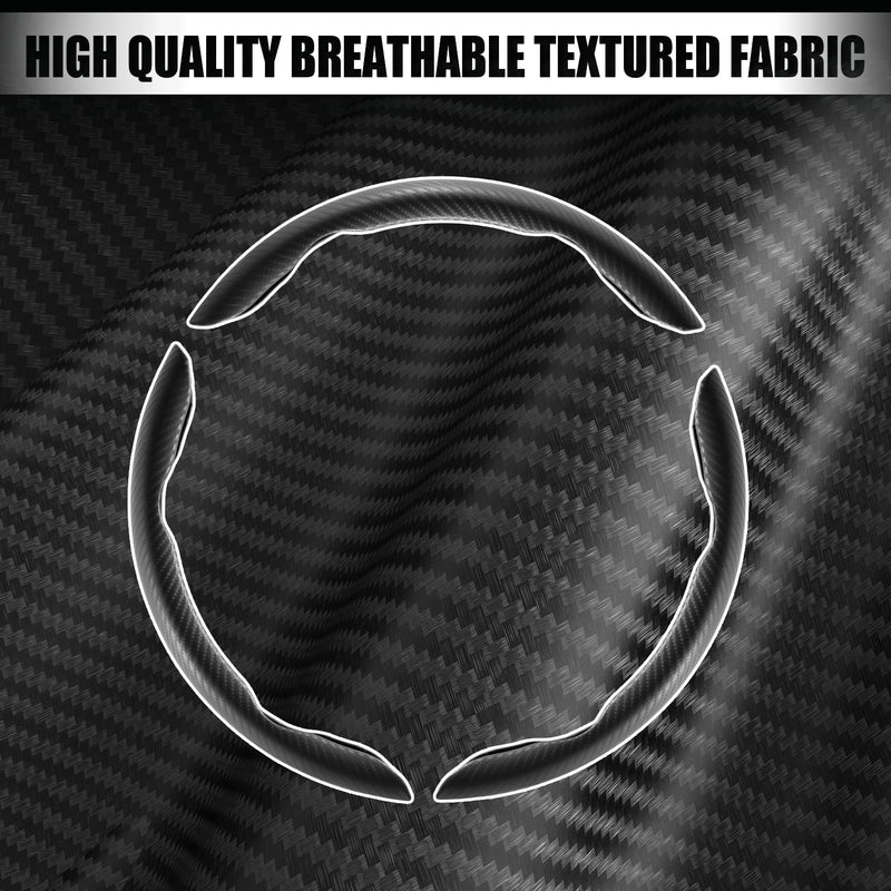 Amiss 3pcs Car Carbon Fiber Anti-Skid Steering Wheel Cover，Segmented Steering Wheel Protector, Butterfly Steering Wheel Cover, Universal 99% Car Wheel Cover Protector, Car Interior Accessories(Black) Black