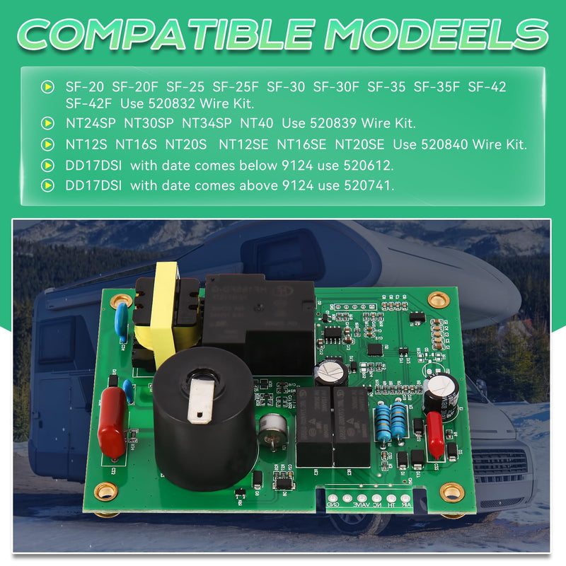 🅽🅴🆆 Upgrade 520820 Circuit Board with Fan Control,Replace 521099, 520814, 520871, 33550L, AP4896608 Etc, 12V DC RV Furnace Ignition Control Module Board Compatible with Suburban NT-Series,SF-Series