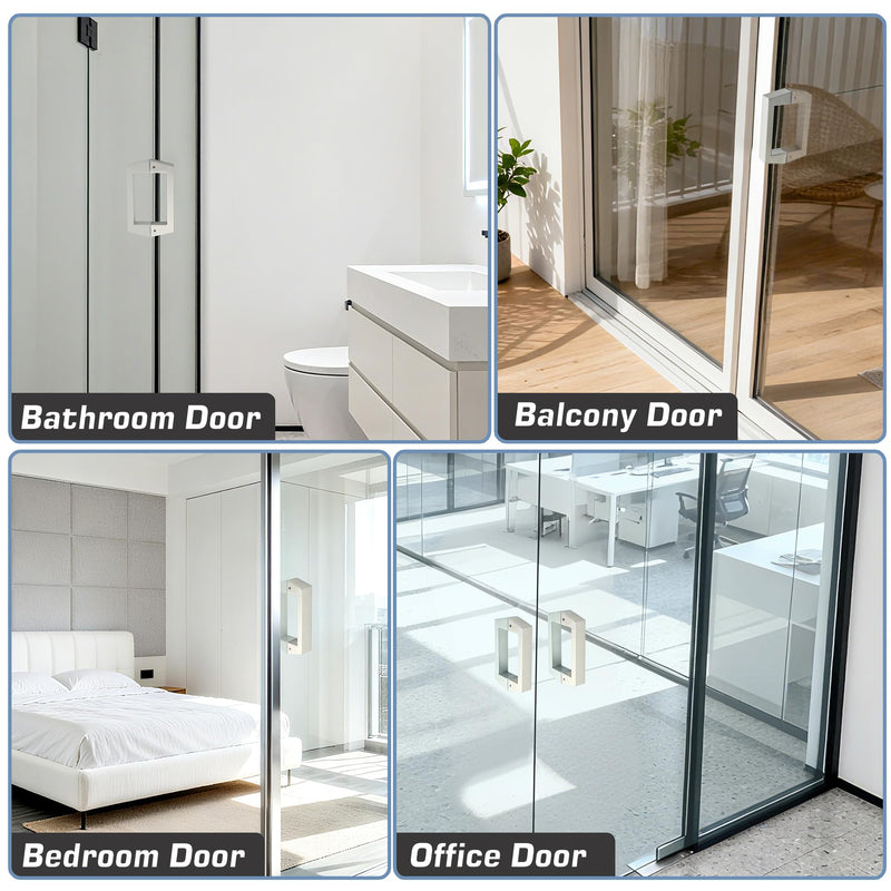 Alise 6" Shower Door Handle,Sliding Door Handles,Push Pull Glass Door Handle, Square Back to Back Shower Doors Handle, SUS304 Stainless Steel Shower Doors Hardware Replacement,Brushed Nickel 6 Inch Brushed Nickel