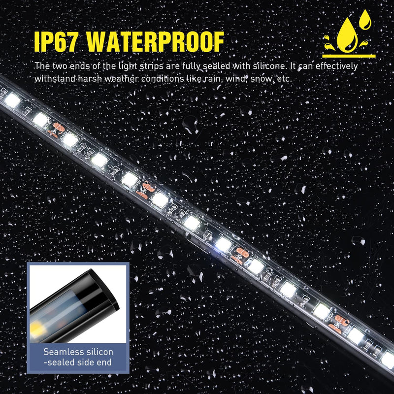 Nilight 2pcs Under Hood Light Strip 42LED Waterproof Underhood Work Light with On/Off Switch Blade Fuse Engine Bay Repair Light White 12V for Car Truck SUV 15.7 Inch 2PCS