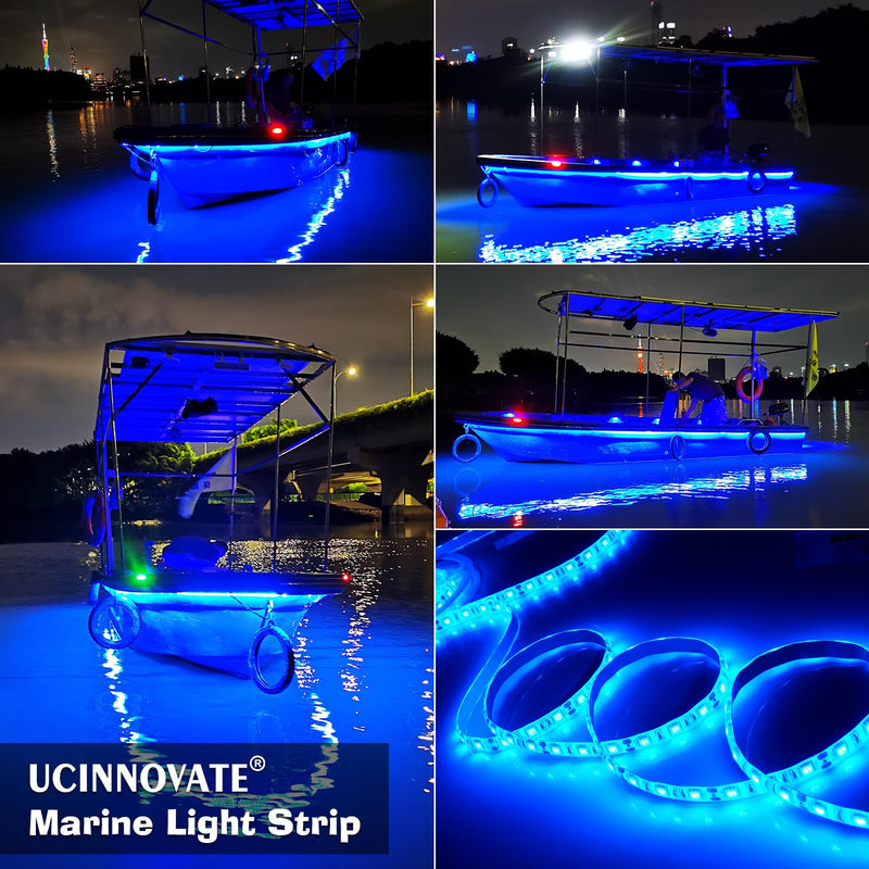 UCINNOVATE LED Boat Light, 32.8FT Marine Waterproof LED Strips, Boat Interior Light, Accent Light, Courtesy Interior Lights, Luminous Tubes, Fishing Night for Pontoon Fishing Yacht Kayak (12V, Blue) 10m