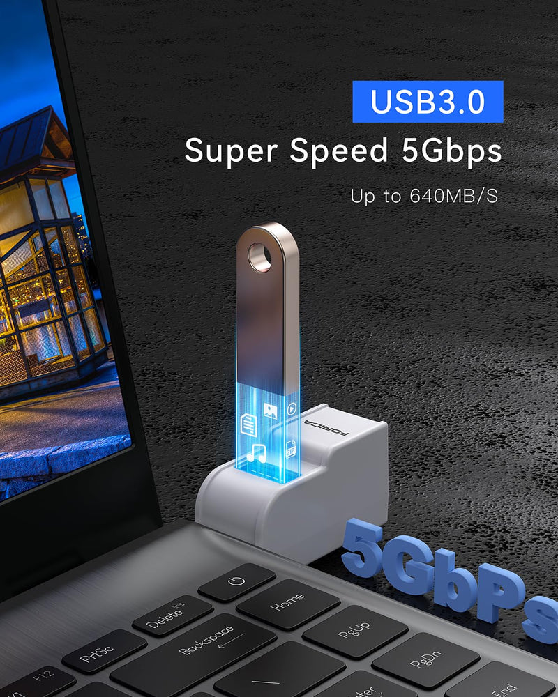 Mini USB Hub 3-Port USB Splitter 1 in 3 Out, USB Expander Adapter with USBA 3.0 Data Transfer Port, 2 USB 2.0 Ports Hub, USB Dongle for PC, Laptops, Keyborad, Mobile Hard Disk and More(White) White