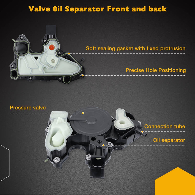 06K103495 PCV Valve, Oil Separator Engine Crankcase Vent Valve, Compatible with Audi A3 A4 Volkswagen Golf VW Jetta Passat Bettle GTI 1.8T 2.0T 2014-2018, Replace 06K013495AA 06K103495AT 06K103495AA