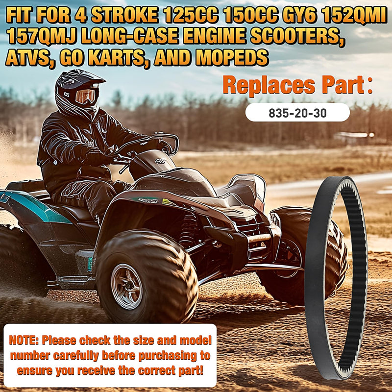 Nilight 835-20-30 CVT Drive Belt Replacement for 4-Stroke GY6 125cc 150cc 152QMI/157QMJ Engine Belts for Roketa, Taotao, Vespa, Jonway, Lance, Verucci Go-Kart Scooter Moped ATV, 1 Pack #835 20 30 For GY6 125cc 150cc 152QMI/157QMJ Engine