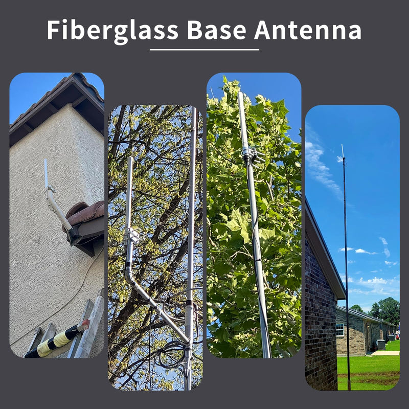 VHF Fiberglass Ham Radio Antenna, 17” 136-174mhz Base Antenna SO239 Connector for Mobile Transceiver Device Repeater, Scanners, Marine VHF Radios