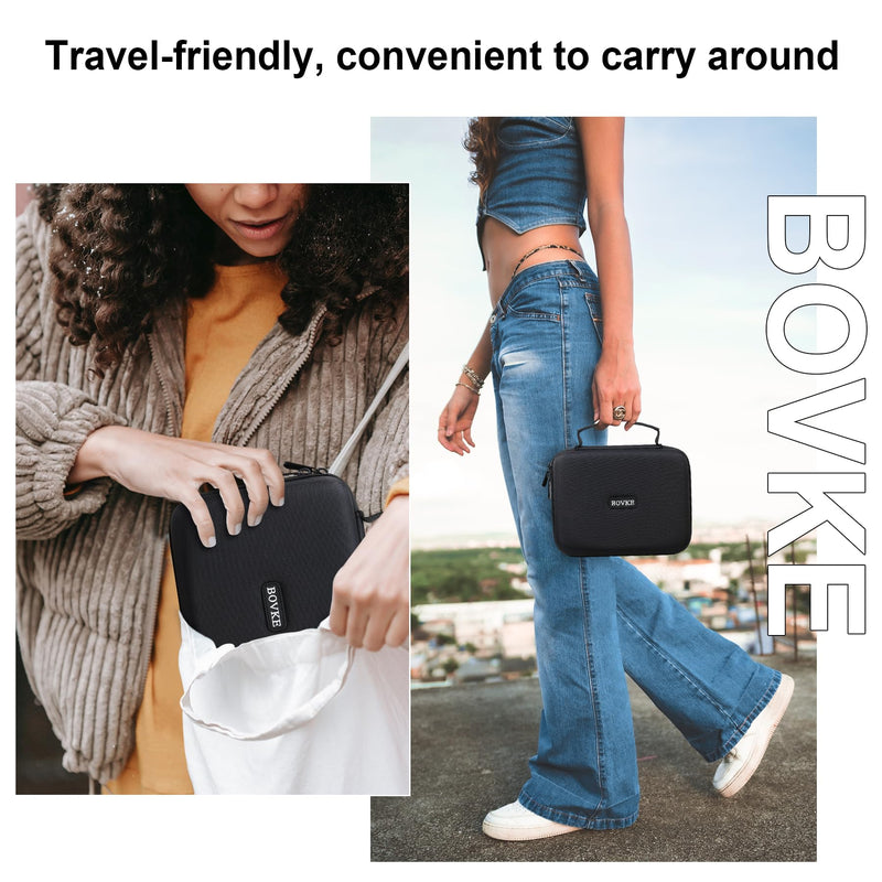 BOVKE Hard Drive Case for WD Elements My Book Seagate Expansion Desktop External Hard Drive HDD 6TB 8TB 10TB 12TB 14TB 16TB 18TB 20TB, 3.5 Inch Portable Desktop HDD Carrying Case, Black+Black