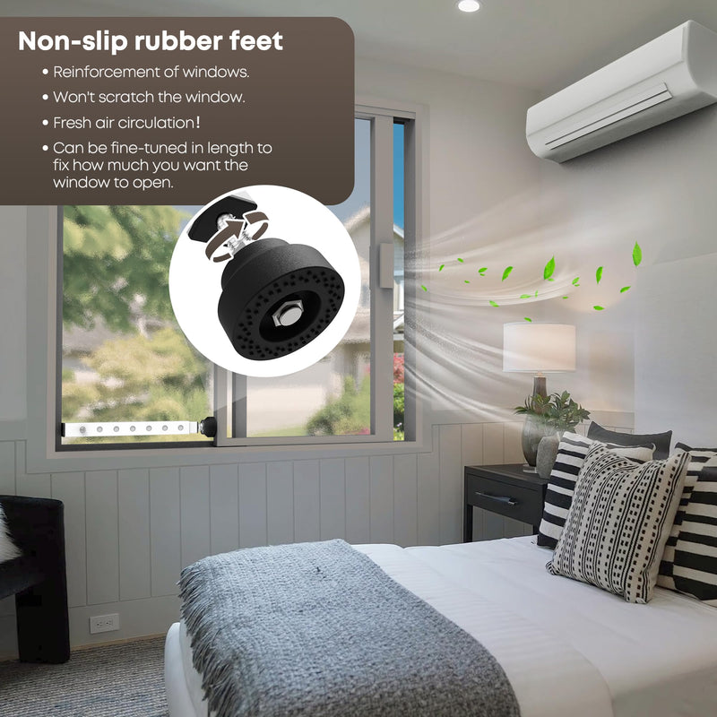WooFog（Short）Window Security Bar Adjustable, Window Bars Security Inside, Window Lock Bar for Horizontal Sliding Windows, Window Locks for Up and Down Windows, Extends Form 11" to 18" (White-2 Pcs) 11" to 18" White -2 PCS