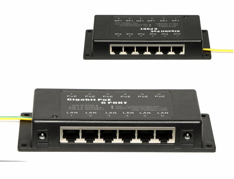 PoE Texas GPOE-6AB-48v60w | Gigabit 6 Port Passive Power Over Ethernet Injector for 802.3af Devices | with 48 Volt 60 Watt Power Supply