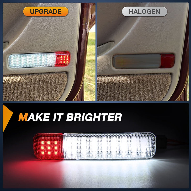 Nilight 2PCS LED Interior Door Panel Light Courtesy Warning Lights White Red for Chevy GMC Silverado Sierra 1500 2500 3500 HD Suburban Cadillac Escalade Hummer H2 for Chevy GMC 1995-2007 Red/White