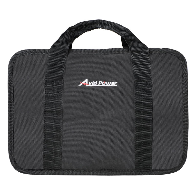 AVID POWER Tool Bag, 12 Inch Tool Storage Carrying Case, Suitable for Cordless Drill, Tire Inflator, Impact Wrench, Soft Canvas Power Tool Pouch with Mesh Dividers & Double Zipper
