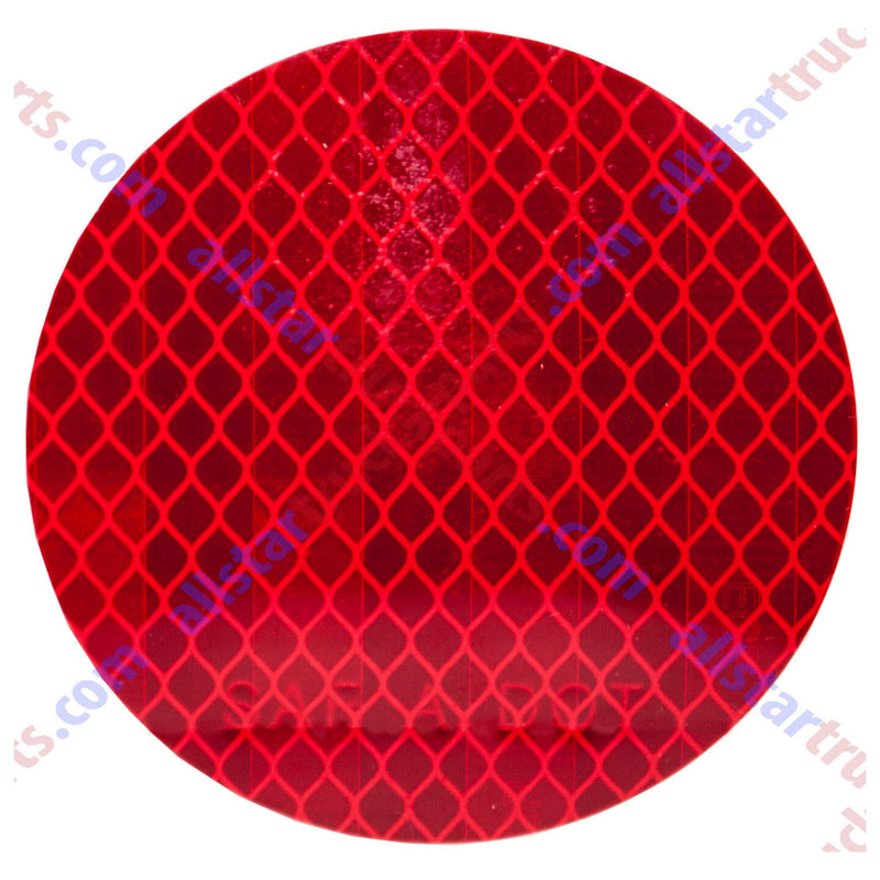3" Inch Round DOT-SAE Amber/Red High Visibility Reflective Strong Stick-On Prism Reflector Weatherproof Trailer Camper RV Flatbed Fender Property Boat Marine (Red, Qty 4) Red