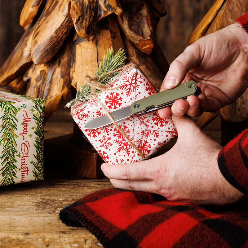 CIVIVI Sendy 3 In 1 Multitool Pocket Knife With Tweezers and Toothpick, Ben Petersen designed Folding Knife for EDC Camping Daily Use, Perfect Gifts for Men Women C21004B-1 Green/Red