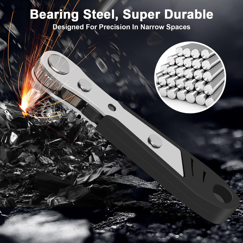10-In-1 Angled Ratchet Screwdriver Set，90 Degree Right Angle, Angled and Offset Screwdrivers for Tight Spaces. Practical, Multifunctional, Professional Mini Ratchet Set