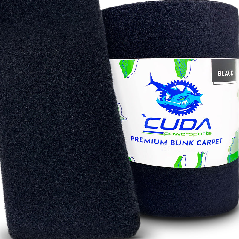 Cuda Boat Trailer Bunk Carpet 12 Inch Wide x 13ft-New Premium 30 Oz Roll- Cuda Bunk Carpet for Boat Trailers Parts Accessories Black Lift Runners Covers Waterproof 12in x 13Ft