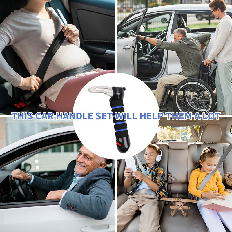 Generic 3-in-1 Elderly Assistance Kit: Standing Aid & Car Assist Grab Handle, Blue, Plastic, 4 inches x 6 inches