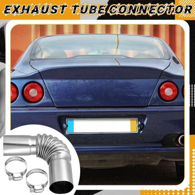 Blulu Thru Hull Skin Diesel Heater Pipe 24mm Tube Pipe Socket Hardware 316 Stainless Steel Tube Elbow Connector with 2 Clamps for Boats Car Truck Diesel Heaters Curved Head