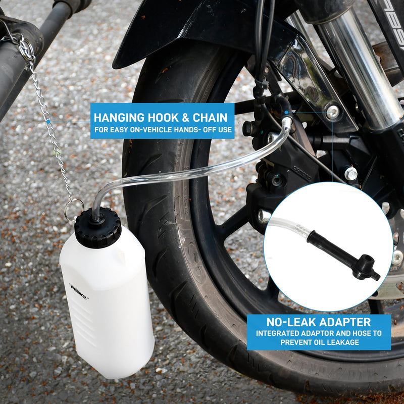 1L Brake Bleeder Bottle One Person, Brake Fluid Bleeding kit with 24 inch Tube and Rubber Connector for Collect Brake Fluid 1 L Reservoir Bottle