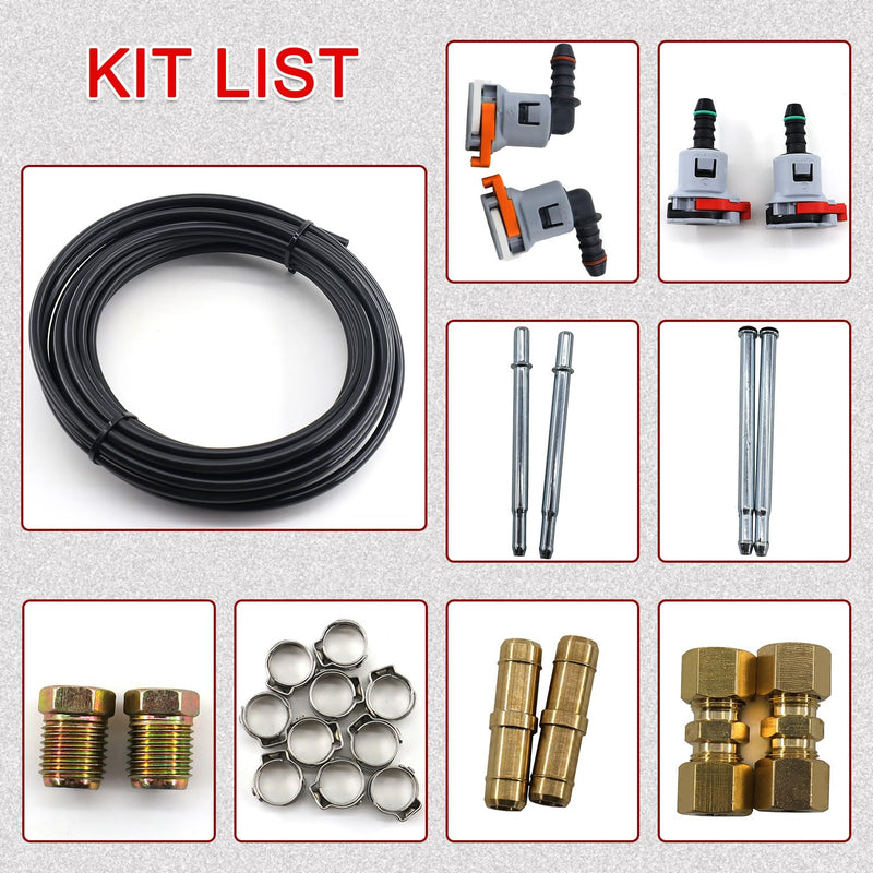 5/16 Fuel Line Repair Kit 5/16 in (8mm), Nylon Fuel Line Replacement Kit 23 Pack FLK-56