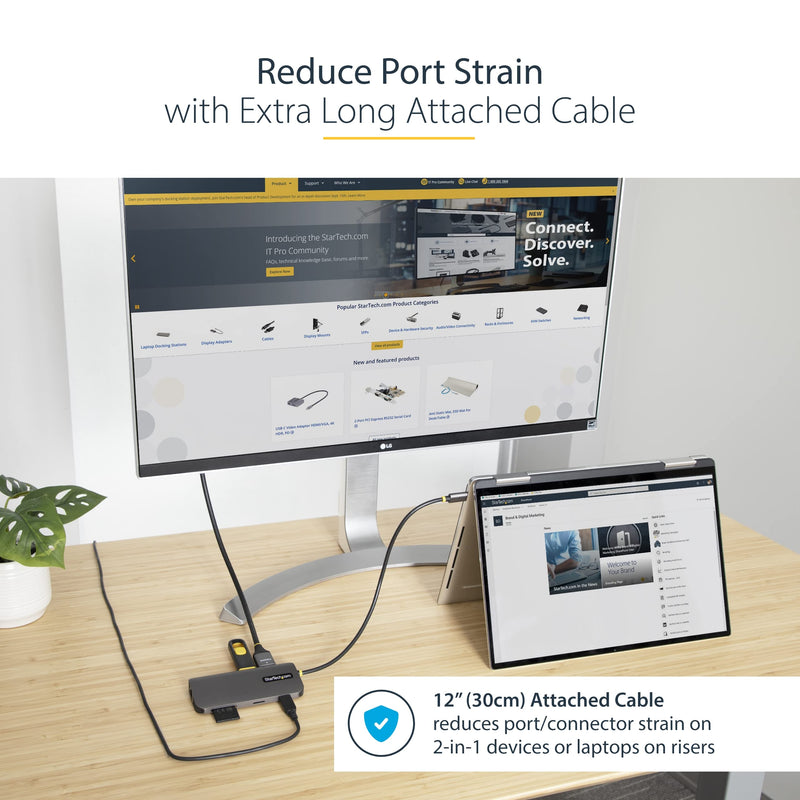StarTech.com USB C Hub, 4K 60Hz HDMI Video with USB-C DP 1.4 Alt Mode, USB 5Gbps Dock for MacBook M1 M2 M3 M4 & Windows, Gigabit Ethernet, SD/MicroSD, 100W Charging, 12in Cable 8-IN-1