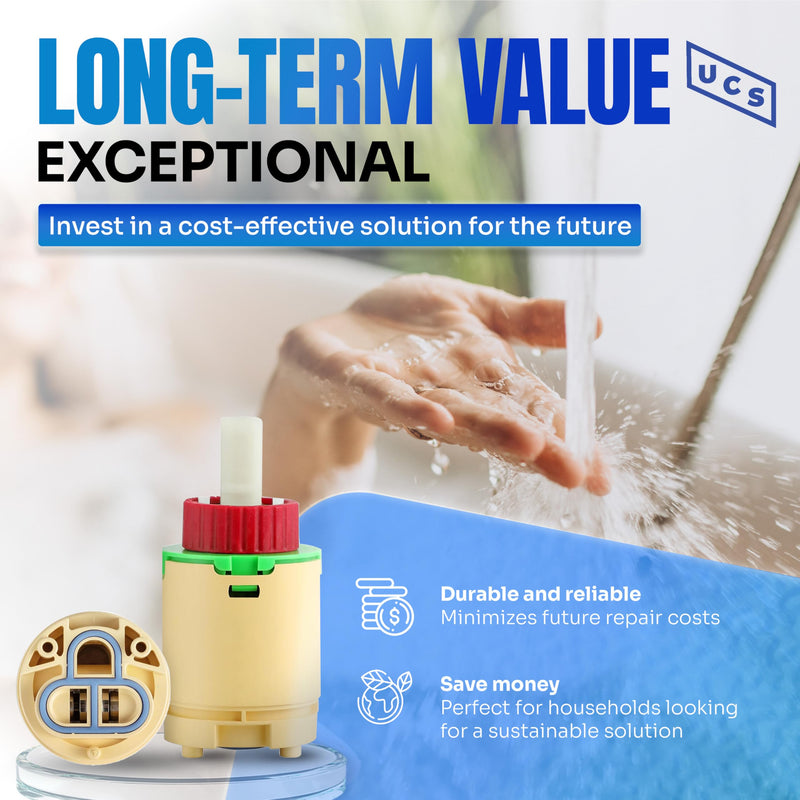 HJ-40 (JL01GJ) Hain-Yo, Huntington Brass, Vima Decor Faucet Cartridge Replacement - 40mm Diameter Shower Cartridge - Easy Installation HJ-40 (JL01GJ)