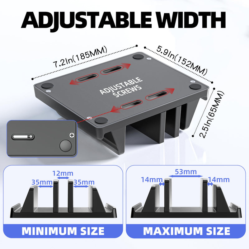 Vertical Laptop Stand Holder Plastic Adjustable Desktop Notebook Dock Space-Saving 5 in 1 for All MacBook Pro Air, Mac, HP, Dell, Microsoft Surface, Lenovo (Black Aggravation)