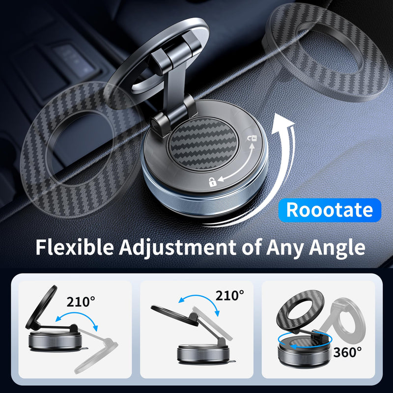 Car Phone Holder for Magsafe [Strongest Suction & Foldable] 360° Adjustable Vacuum Magnetic Phone Holder, Cell Phone Holders for Your Car Compatible with iPhone 17 Pro Max 16 15 14 13 12