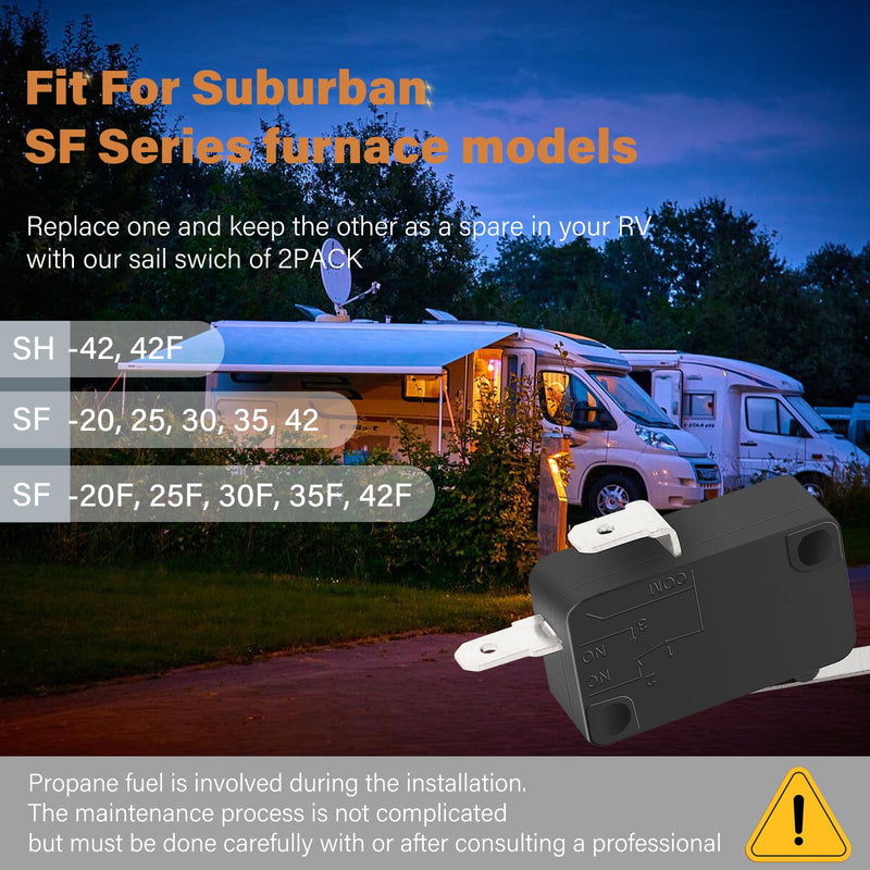 232261 Sail Switch Replacement for Suburban SF Series RV Flame Furnace-20/25/30/35/42（2pack）