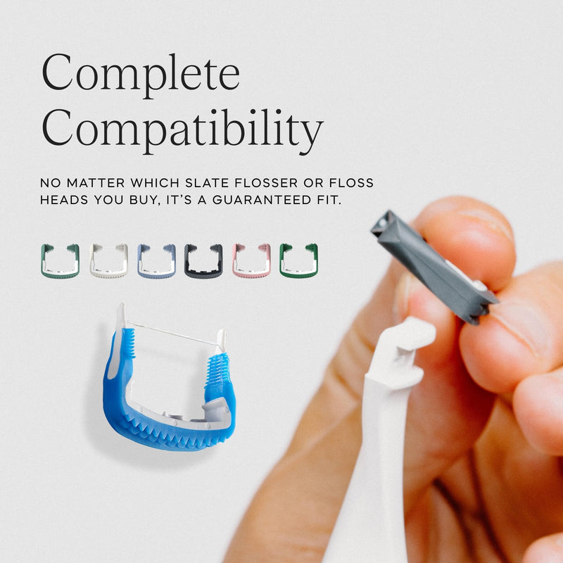 Slate Flosser Mini - Orthodontic Braces Bundle | 3-in-1 Dentist-Invented with Reusable Floss Heads, Gum Brushes & Tongue Scraper | More Effective Than String or Water Floss
