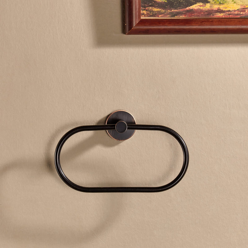BigBig Home Bronze Towel Ring, Bathroom Towel Holder, Bath Oil Rubbed Hand Towel Rack Hanger Wall Mounted Farmhouse Bronze Towel Ring Ellipse