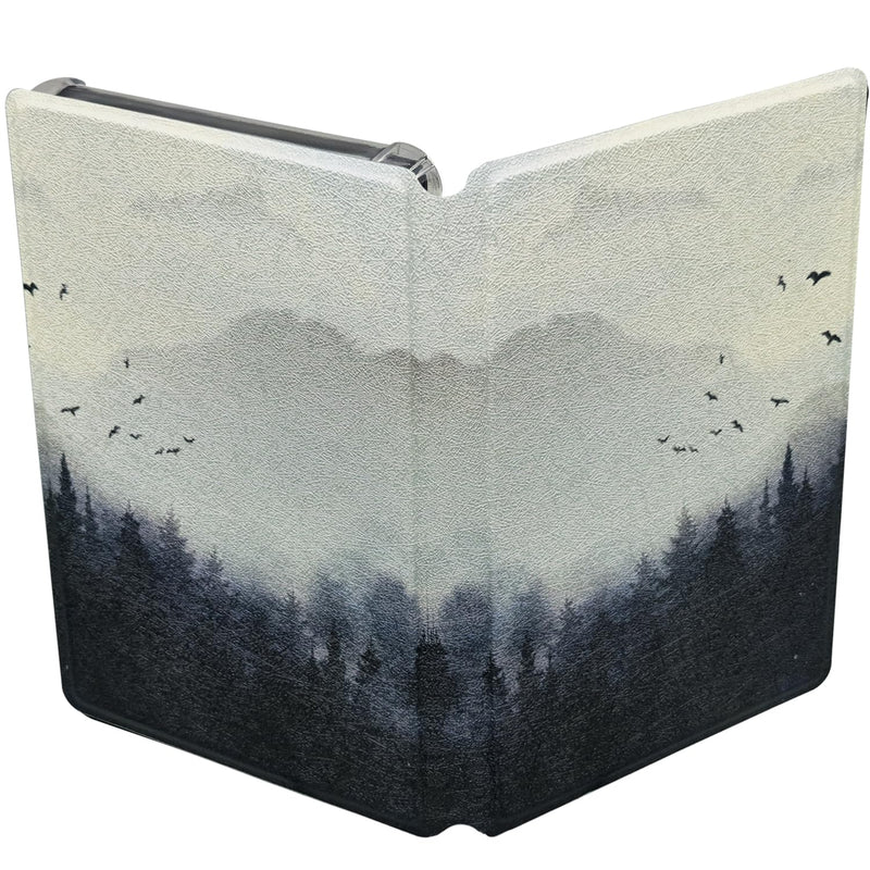 2in1 Magnetic Detachable Flip Case for 4.3'' XTEINK X4 E-Book Reader Ultra-Thin Lightweight Leather & TPU Transparent Cover with Magnetic Closure (Misty Forest) Misty Forest