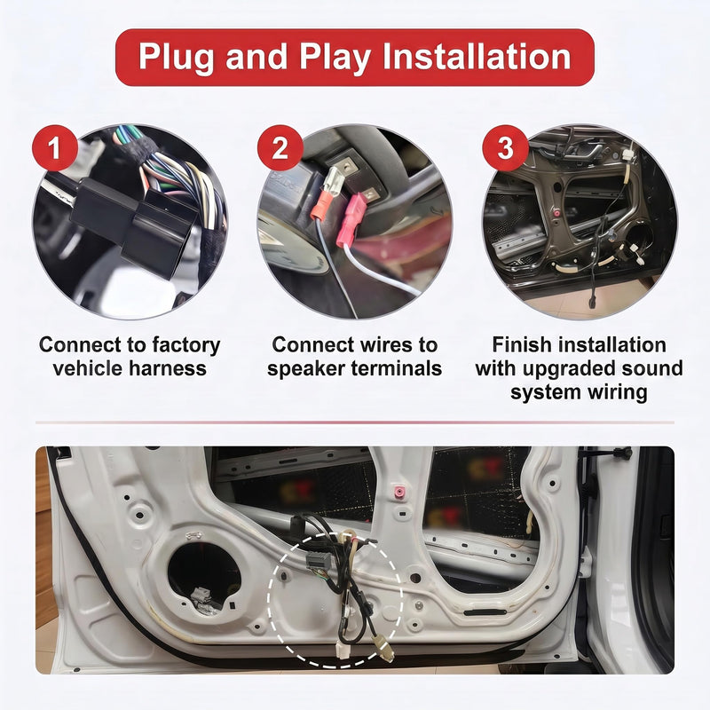 4PCS Car Speaker Wiring Harness, 72-5600 Auto Front Rear Door Speaker Adapter Connector Adaptor Plug, Door Speakers Replacement Compatible with Ford F150 F250 Lincoln Mazda Mercury (Black)