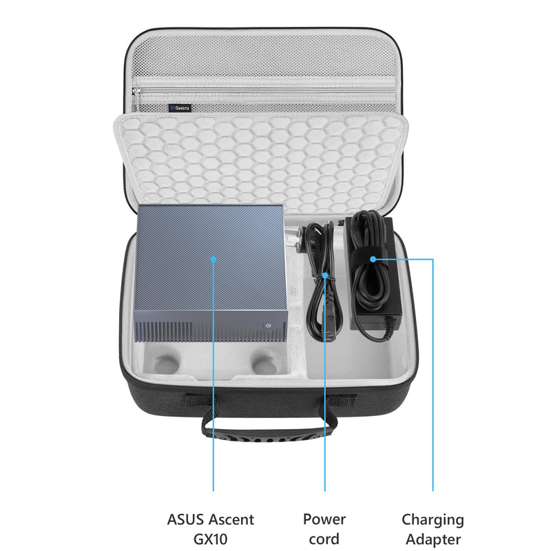 GEEKRIA Mini PC Hard Shell Travel Case, Compatible with NVIDIA DGX Spark, ASUS Ascent GX10, msi EdgeXpert 13SUS, GIGABYTE AI TOP Atom, AI Supercomputer Carrying Bag (Dark Gray)