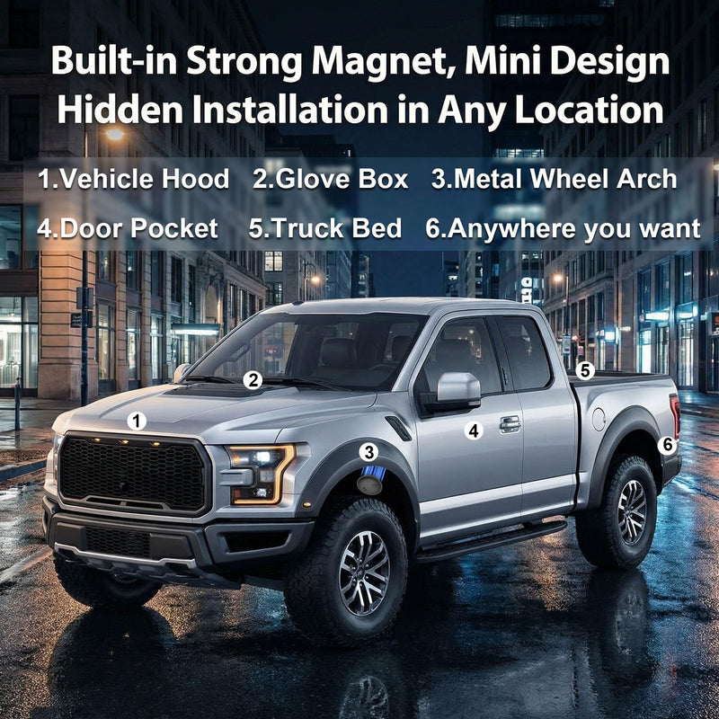 GPS Tracker for Vehicles, Real-Time Tracking for Cars w/Magnetic | No Monthly Fee / No SIM Card, Works with iOS Find My, Mini Hidden GPS Tracking Devices for Cars/Motorcycle/Bikes, Black