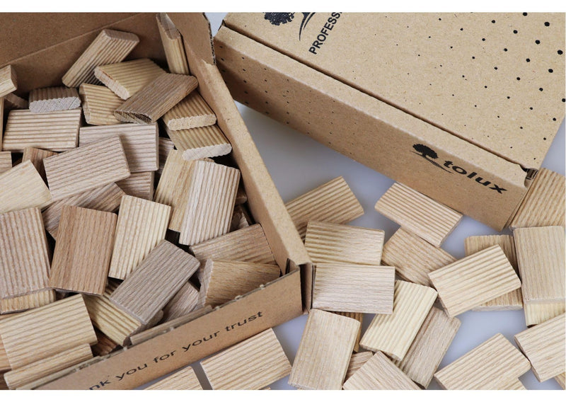 Tolux Wood Tenons 8 x 22 x 50 mm, Beech Wooden Tenon, Pack of 100 | Compatible with Any Joining Machines Dowel 8x22x50 mm (100 pcs)