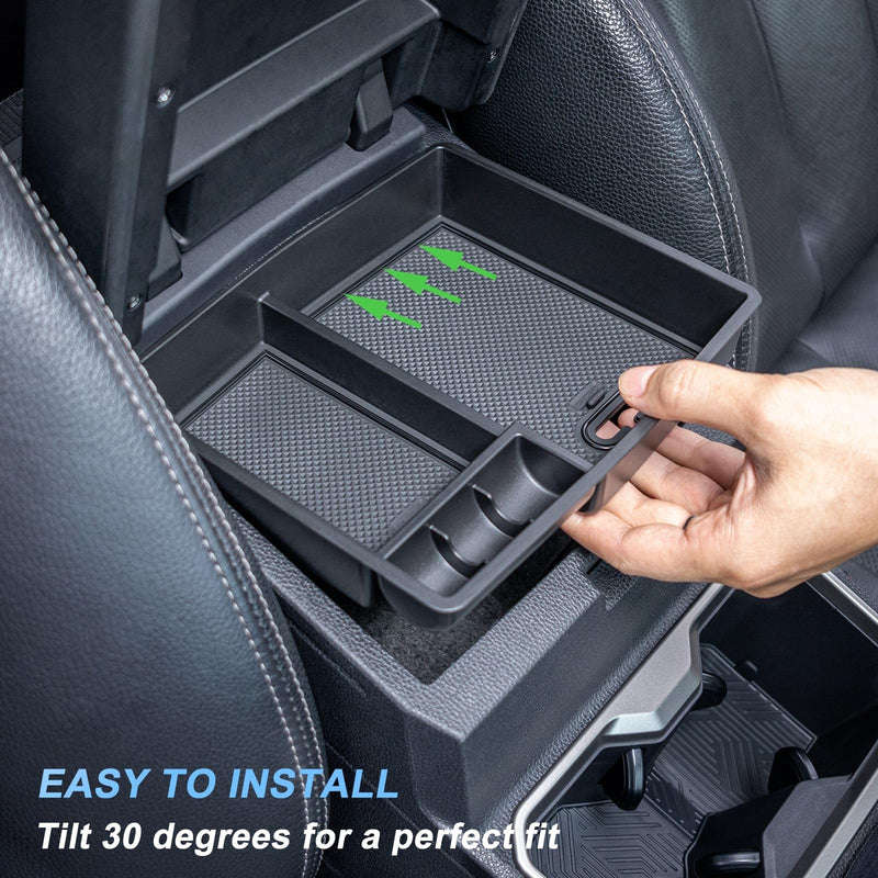 JKCOVER OEM Fit 2024 2025 Tacoma Center Console Organizer Tray Compatible with 2024 2025 Toyota Tacoma(4th Gen) and 2025 Toyota 4Runner(6th Gen) Accessories ABS Plastic Storage Box（Patented Design） black