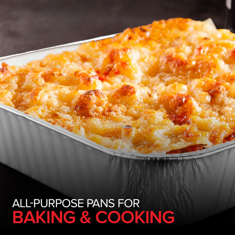 Stock Your Home 8x8 Foil Pans (50 Pack) 8 Inch Square Aluminum Pans - Foil Pans - Disposable Food Containers Great for Baking Cake, Cooking, Heating, Storing, Prepping Food 50 Pack