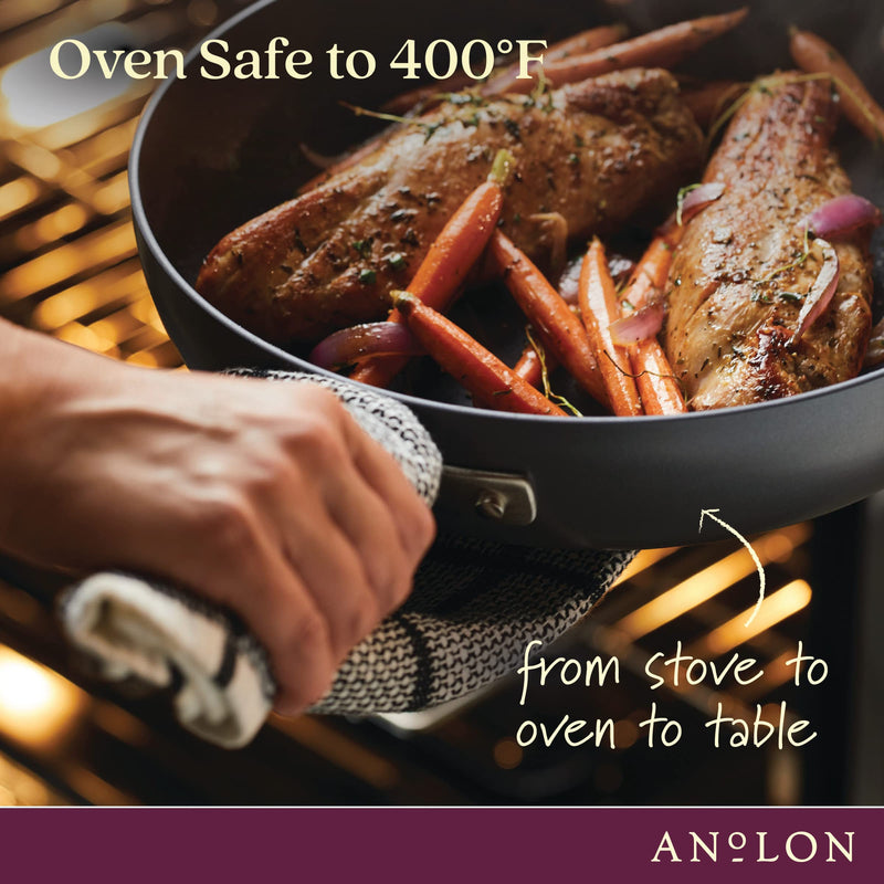 Anolon Advanced Home Hard Anodized Nonstick Frying Pan, 8.5 Inch – Small Non Stick Egg Pan, Durable Nonstick Skillet - Moonstone Skillet (8.5-Inch)