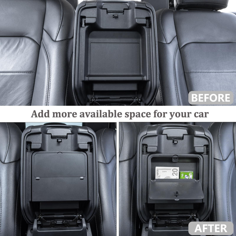 Center Console Hidden Organizer Box Compatible with Jeep Wrangler JL/JLU 4XE and Jeep Gladiator JT 2018-2023 2024 2025 Accessories Armrest Secret Compartment One-Touch Hidden Storage（Patent Design） 2018-2024 JL/JLU and JT