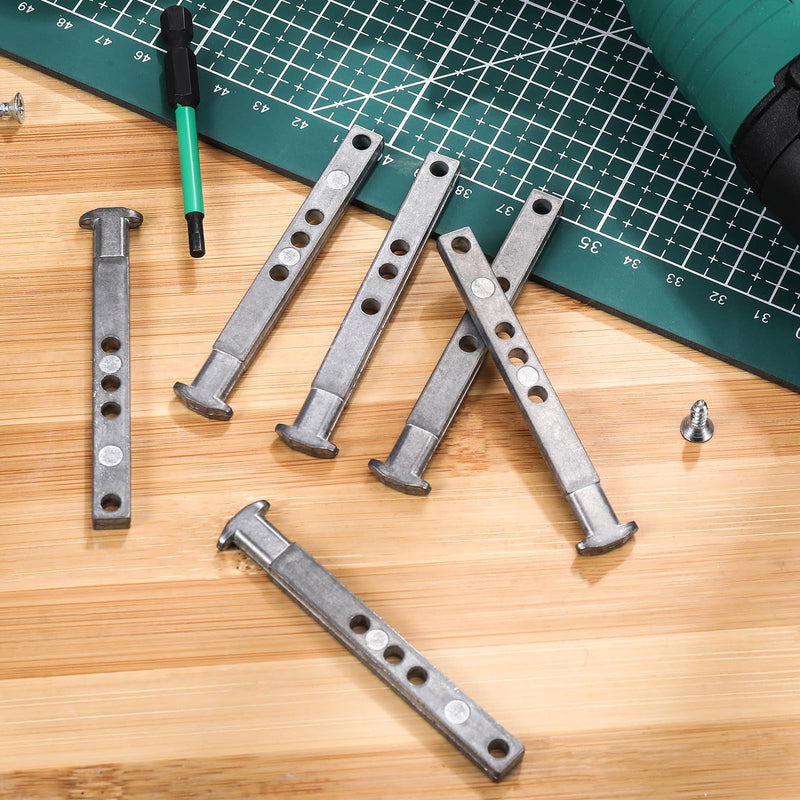 Zonon 12 Pcs 4 Hole Die Cast T Shaped Pivot Bar 3 Inches Mental Window Pivot Bar Sturdy Window Replacement Parts for Home Replacement (Steel) Steel