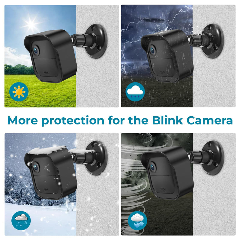 Blink Outdoor Camera Wall Mount Compatible with 3rd & 4th Gen,3 Pack Weatherproof Protective Housing ,360 Degree Adjustable Mount with Blink Sync Module 2 Outlet Mount for Blink Camera System (Black) Black