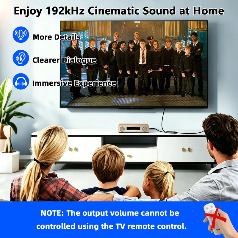 TUOLNK HDMI to Optical Audio Adapter 192kHz Optical to HDMI Converter Support PCM 2.0 No Lag HDMI ARC O'ptical Cable for Soundbar to TV,Recivers and Projectors,6.6ft