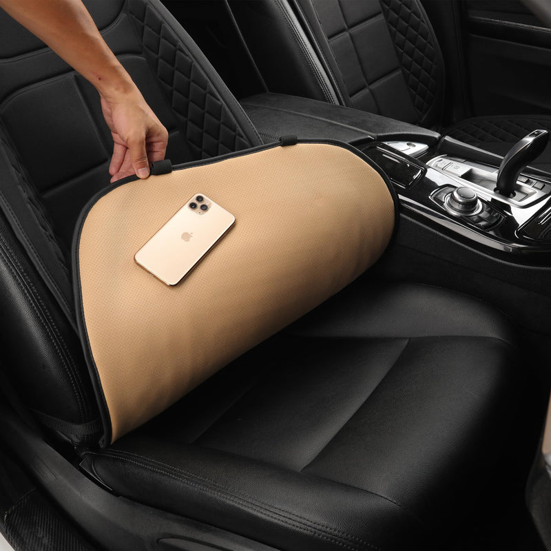 Car Seat Cushions, Car Seat Cover Foldable Portable Seat Cover for Back and Seat Cushions with Bottom Anti Slip Silicon(1 Pack/Black)