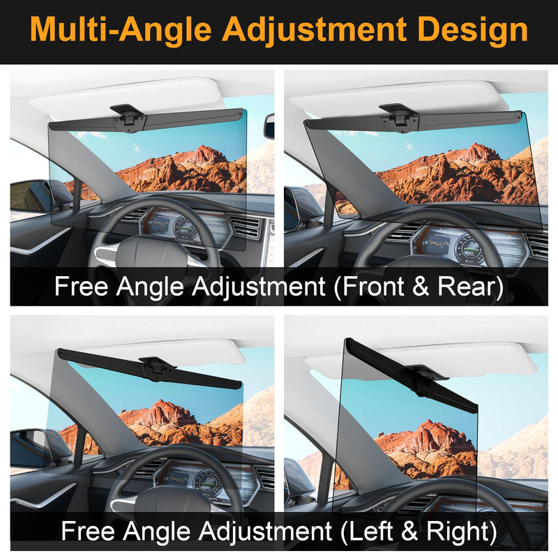Veharvim Sun Visor Extender for Cars, Polarized Car Visor Extender Sun Blocker UV400, Adjustable Visor Extension for Car Visor, Clip on, Universal (Large(1 Pack)) Large(1 Pack)