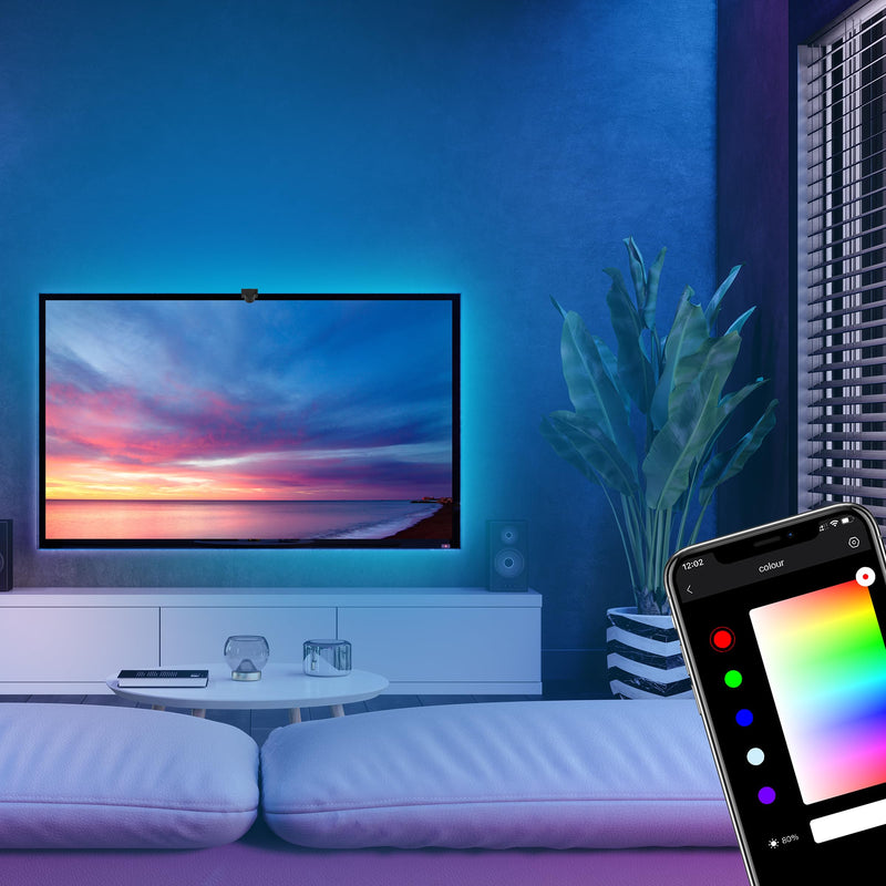 Feit Electric Smart TV Backlight with Color Sensor and 11.5ft LED Tape Light Supports 55"-85" TVs, RGB Backlight, No Hub Required - TAPETV85/RGB/AG TV Strip TV Strip 55in - 85in TVs